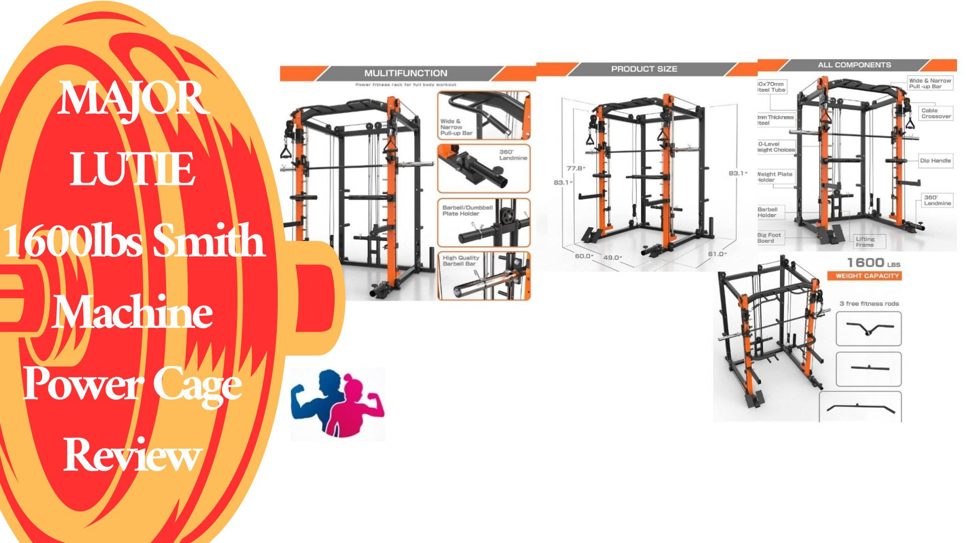 MAJOR LUTIE 1600lbs Smith Machine Power Cage Review