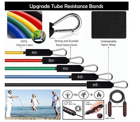 Resistance band set -What Minimum Exercise Equipment Needed To Stay In Shape Without Going To The Gym?