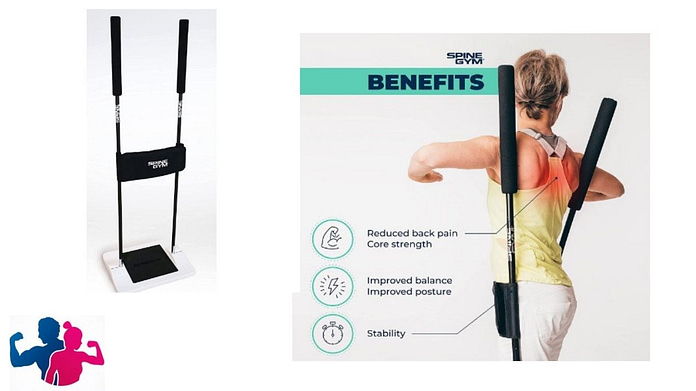 SpineGym Back Exerciser | Core Strength Training - Adjustable Fitness Equipment for Home & Office Gym - Relieves Back Pain & Improves Posture